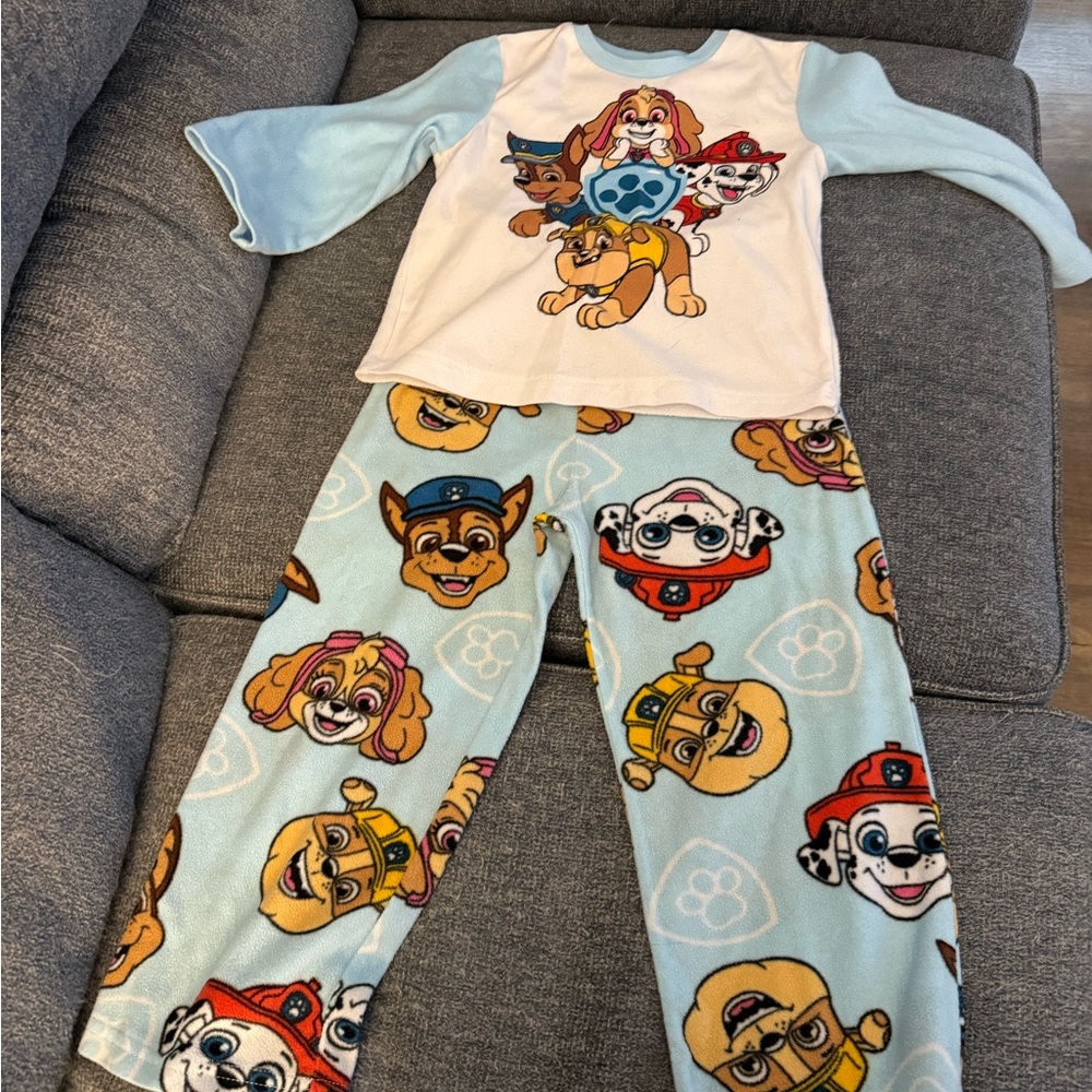 Paw Patrol Kids Pajama Set - Light Blue and White